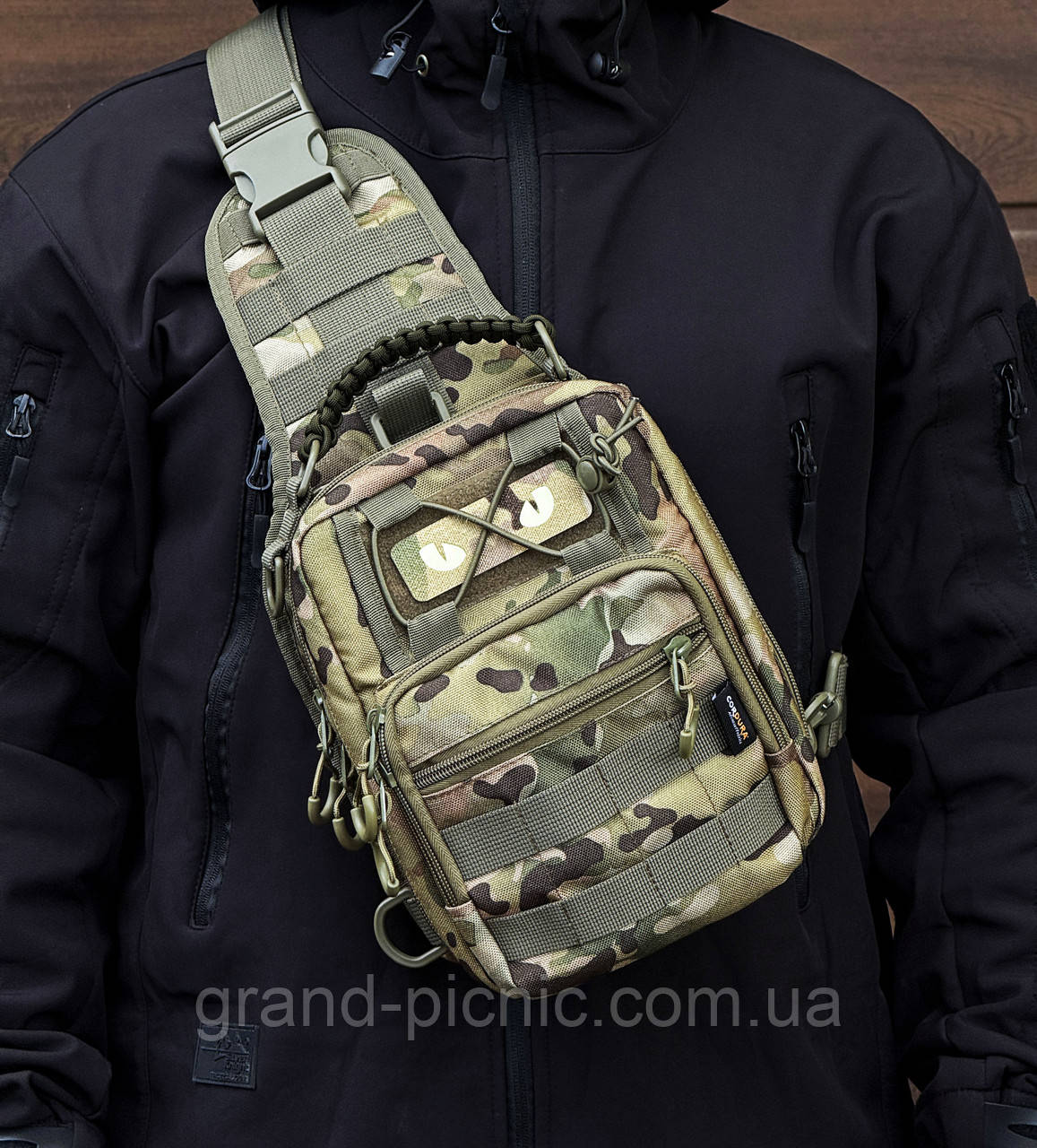 Тактична компактна сумка-рюкзак трансформер з міцної тканини Cordura 1000D, фото 1