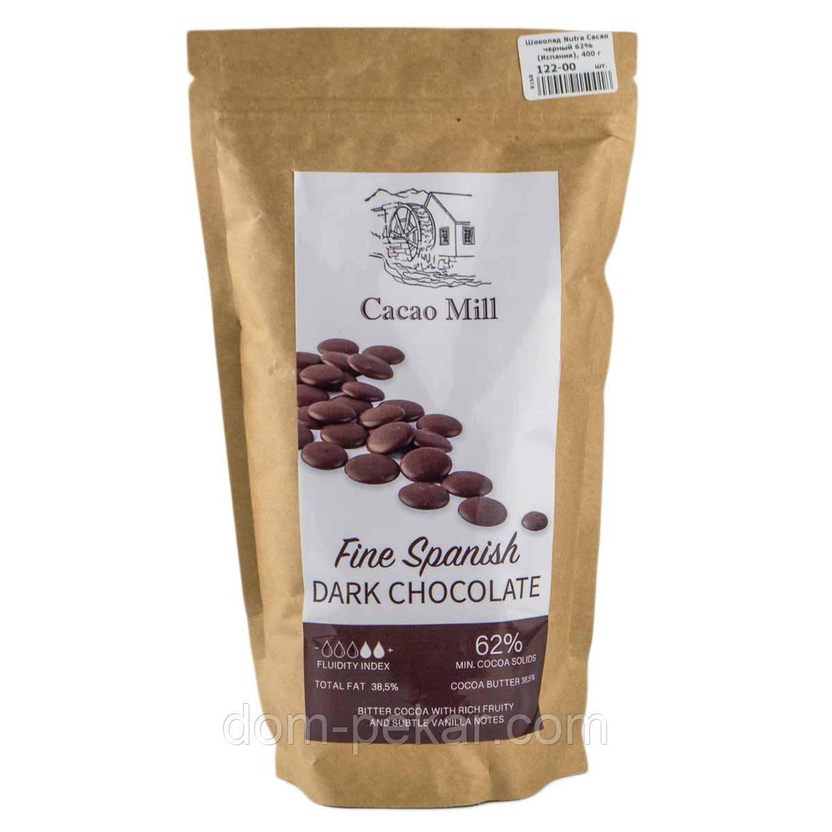 Шоколад Natra Cacao чорний 62% (Іспанія), 400 г