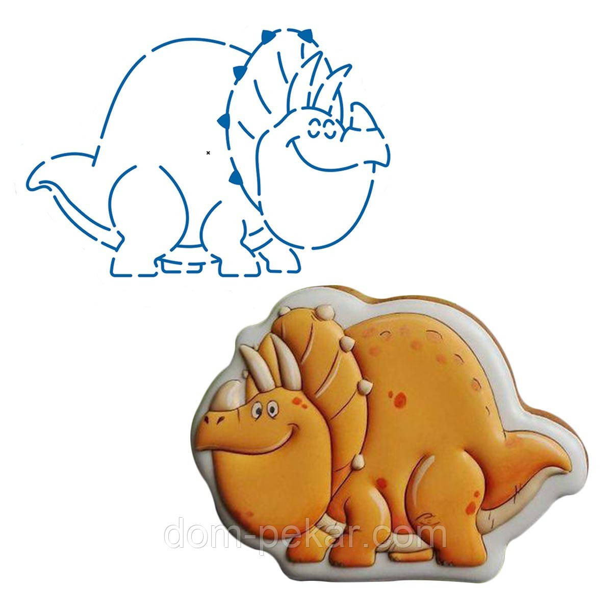 Динозаврик 4 трафарет для пряників 7,5*11 см (TR-2)