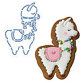 Лама трафарет для пряників 11*7,2 см (TR-2)