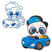 Панда в машині з кульками трафарет для пряників 11*9 см (TR-2)