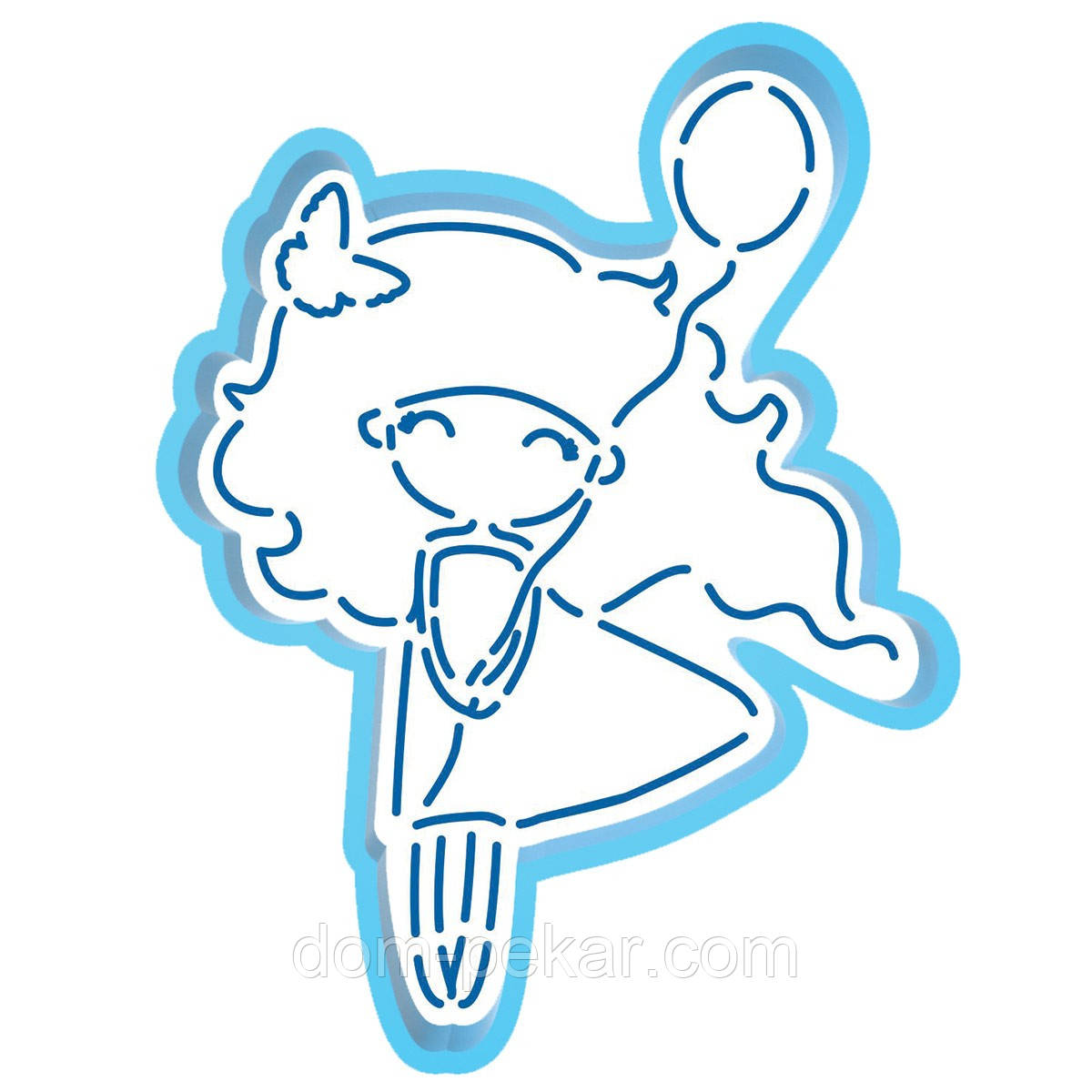 Дівчинка з кулькою вирубка з трафаретом 11*8,3 см (TR-2)