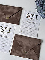 Подарочный сертификат в коричневом бархатном конверте UA