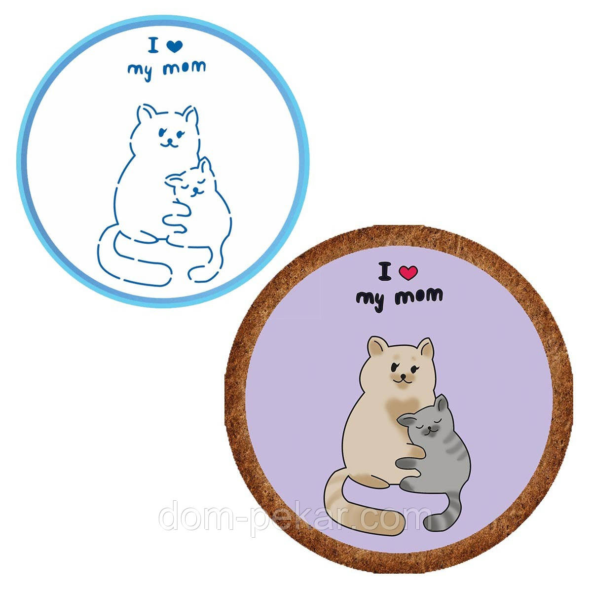 I love my mom вирубування з трафаретом 14*14 см (TR-2)