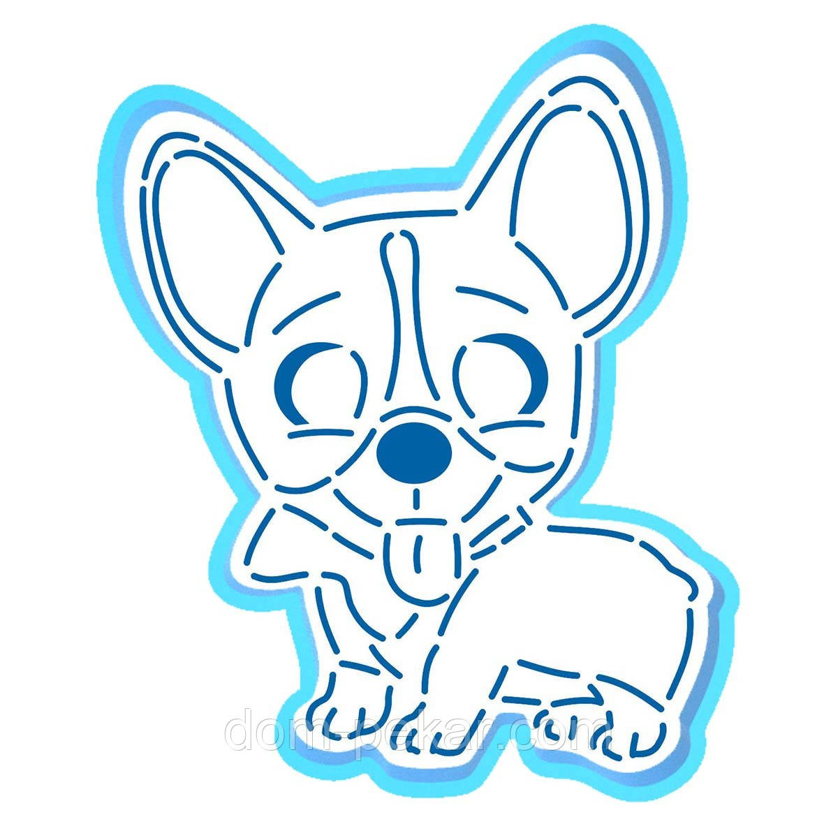 Коргі глазастик вирубка з трафаретом 11,5*9,4 см (TR-2)