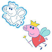 Свинка Пеппа Peppa Pig вирубка з трафаретом 12*11 см (TR-2)