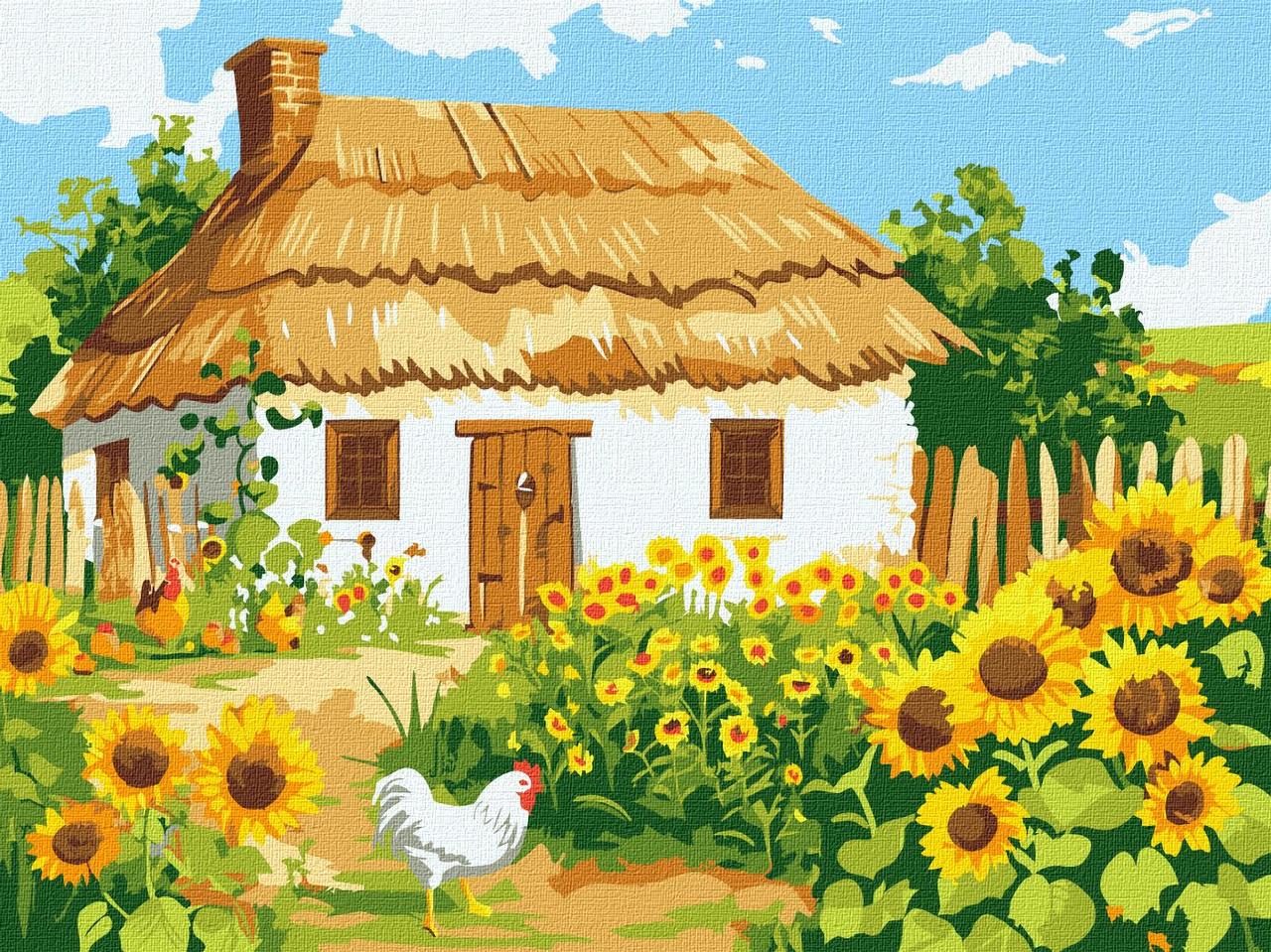 Картина за номерами 30х40 см. Рідний будиночок ©art_selena_ua Ідейка. KHO6350, фото 1