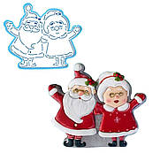 Дідусь і Бабуся Мороз вирубка з трафаретом 14,2*17 см (TR-2)