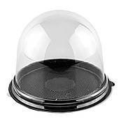 Упаковка для тістечка, капкейка з куполом і чорним дном 9*8 см