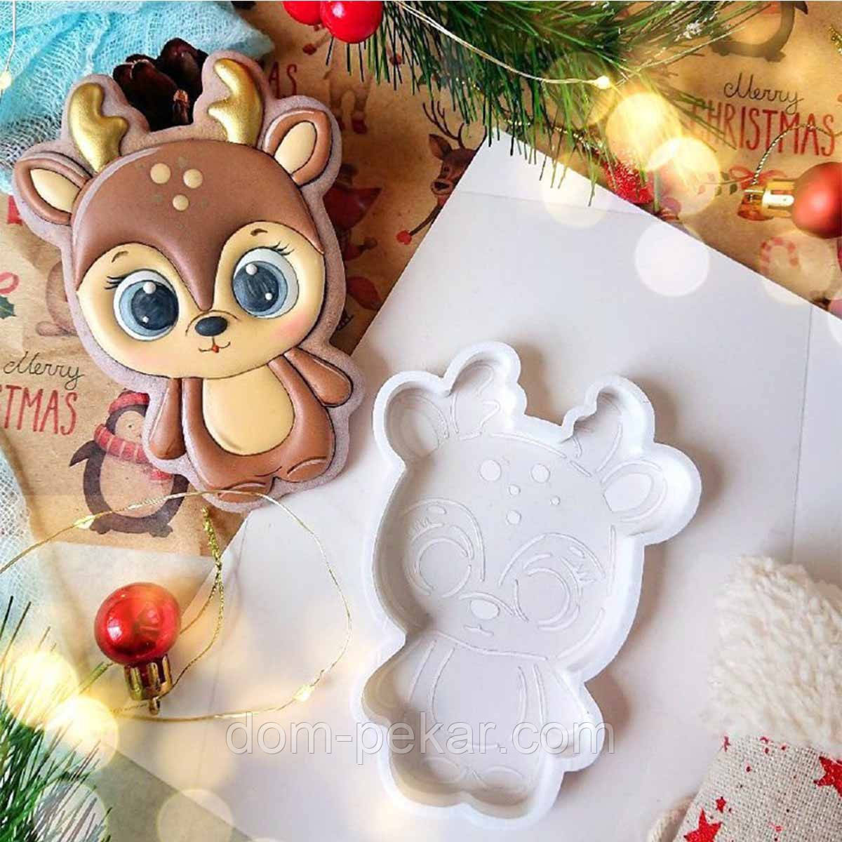 Оленя вирубка з трафаретом 11*8 см (TR-2)