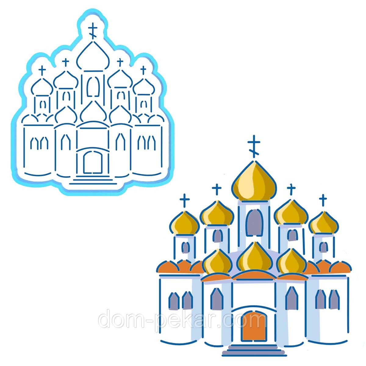 Храм 1 вирубка з трафаретом 12*10,5 см (TR-2)