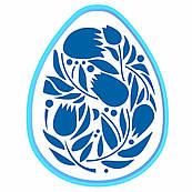 Яйце Пасхальне 1 вирубка з трафаретом 11*8,6 см (TR-2)