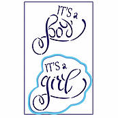 Its a BOY and a GIRL вирубка з 2 трафаретами 12*13 см (TR-2)