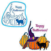 Happy Halloween вирубування з трафаретом 11.2*11.2 см (TR-2)