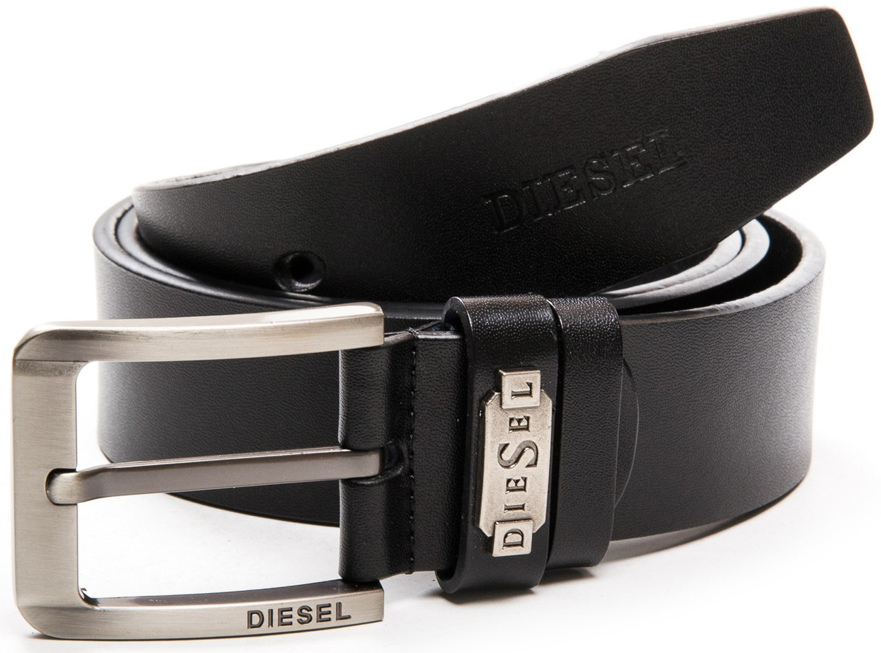 Ремінь шкіряний чоловічий чорний ширина 4 см модний DS-3741-2