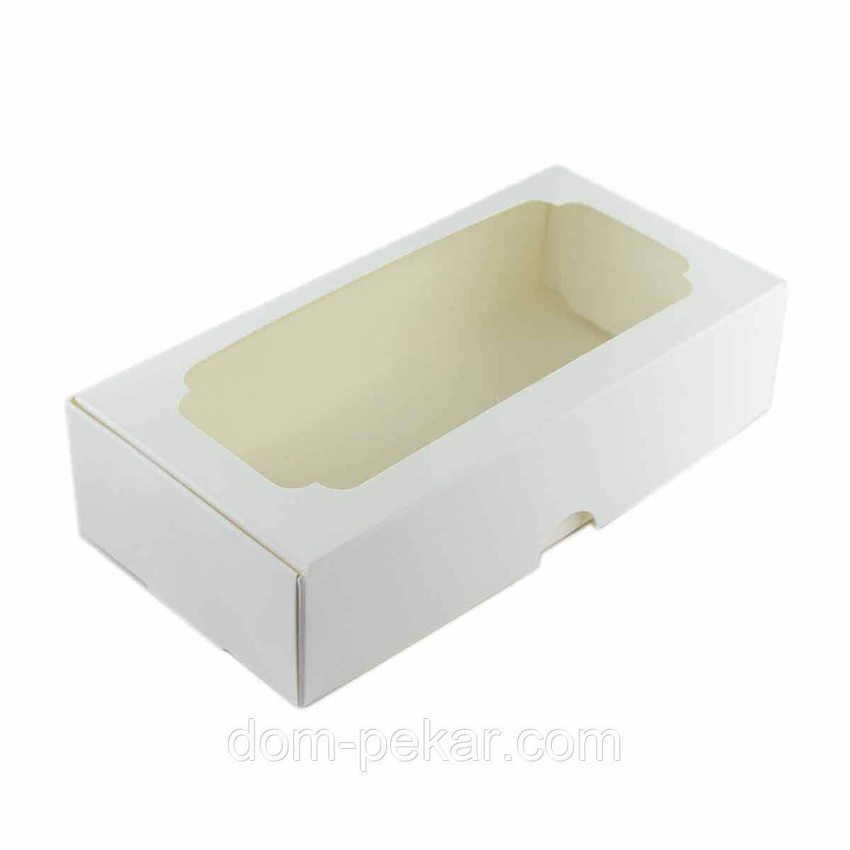 Упаковка для макаронс із вікном 200*100*50 Біла