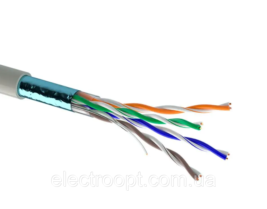 Інтернет-кабель внутрішній екранований мідний Вита Пара FTP cat.5e 4х2х0.48 Одескабель (КПВЕ-ВП)
