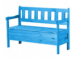Дерев'яна лавка, скриня садова  із спинкою 120см Голуба