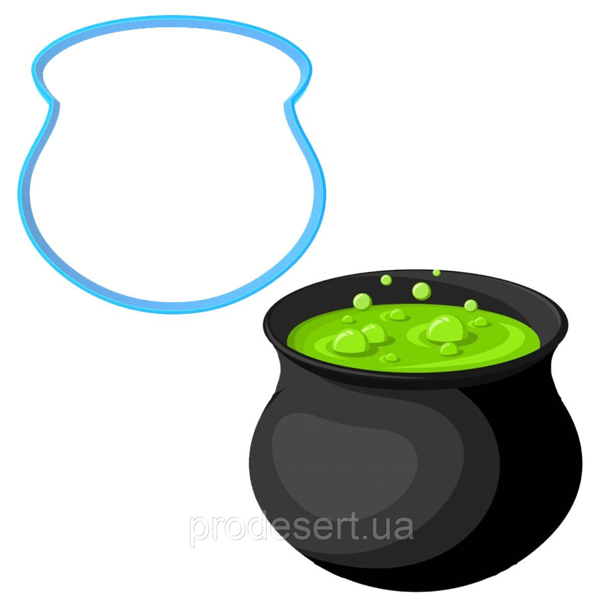Вирубка для пряників Гелловін - Котел 7*7,2 см (3D)