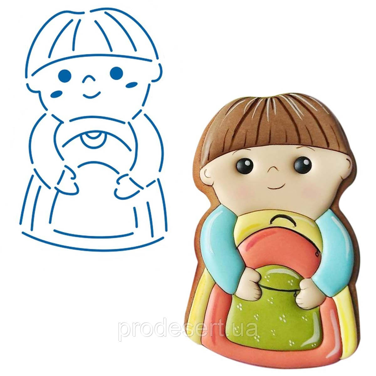 Школяр з рюкзачком трафарет для пряника 10*6,2 см (TR-2)