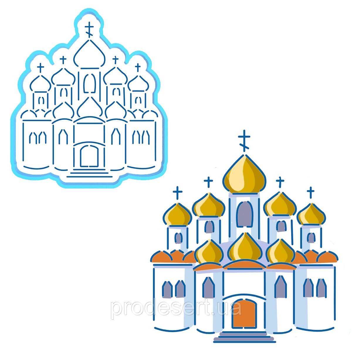 Храм 1 вирубка з трафаретом 12*10,5 см (TR-2)