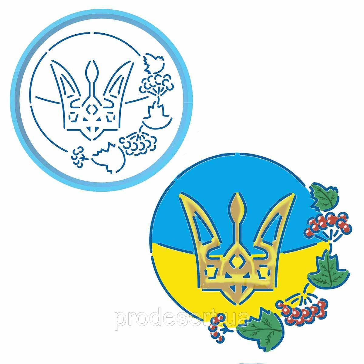 Герб і Калина, вирубка з трафаретом 9*9 см (TR-2)