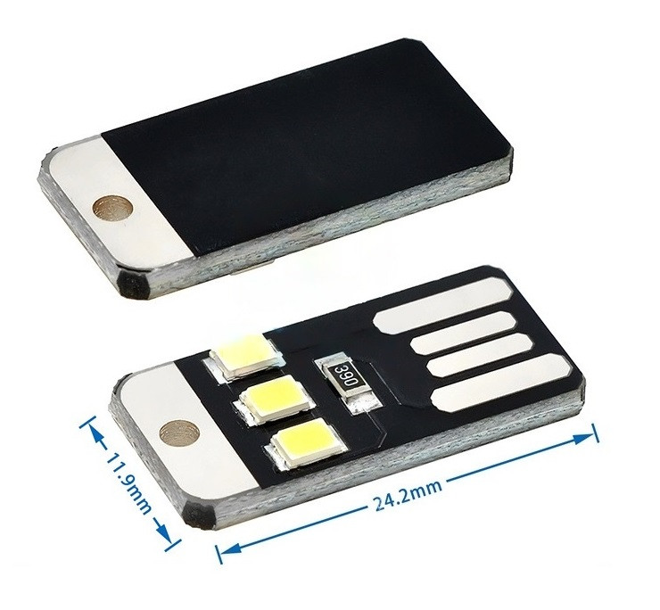 USB LED mini світильник 3 діоди SMD 2835, фото 1