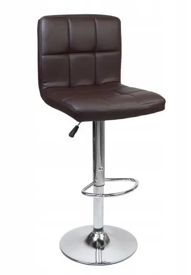 Барний стілець із газліфтом Monzo Eco зі спинкою, сидіння з екошкіри, стійка з підніжкою, колір коричневий, фото 1