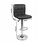 Барний стілець із газліфтом Monzo Eco зі спинкою, сидіння з екошкіри, стійка з підніжкою, колір коричневий, фото 2