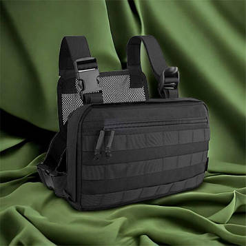 Сумка через плече військова, Нагрудна чоловіча сумка тактична тканинна, Сумка тактична наплічна
