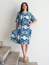 Жіноче плаття матеріал штапель розмір 54-60 мікс кольору в пакованні від 8 шт.