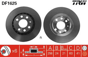 Гальмівний диск на Деу Ланос (Daewoo Lanos, Espero, Nexia) Trw DF1625