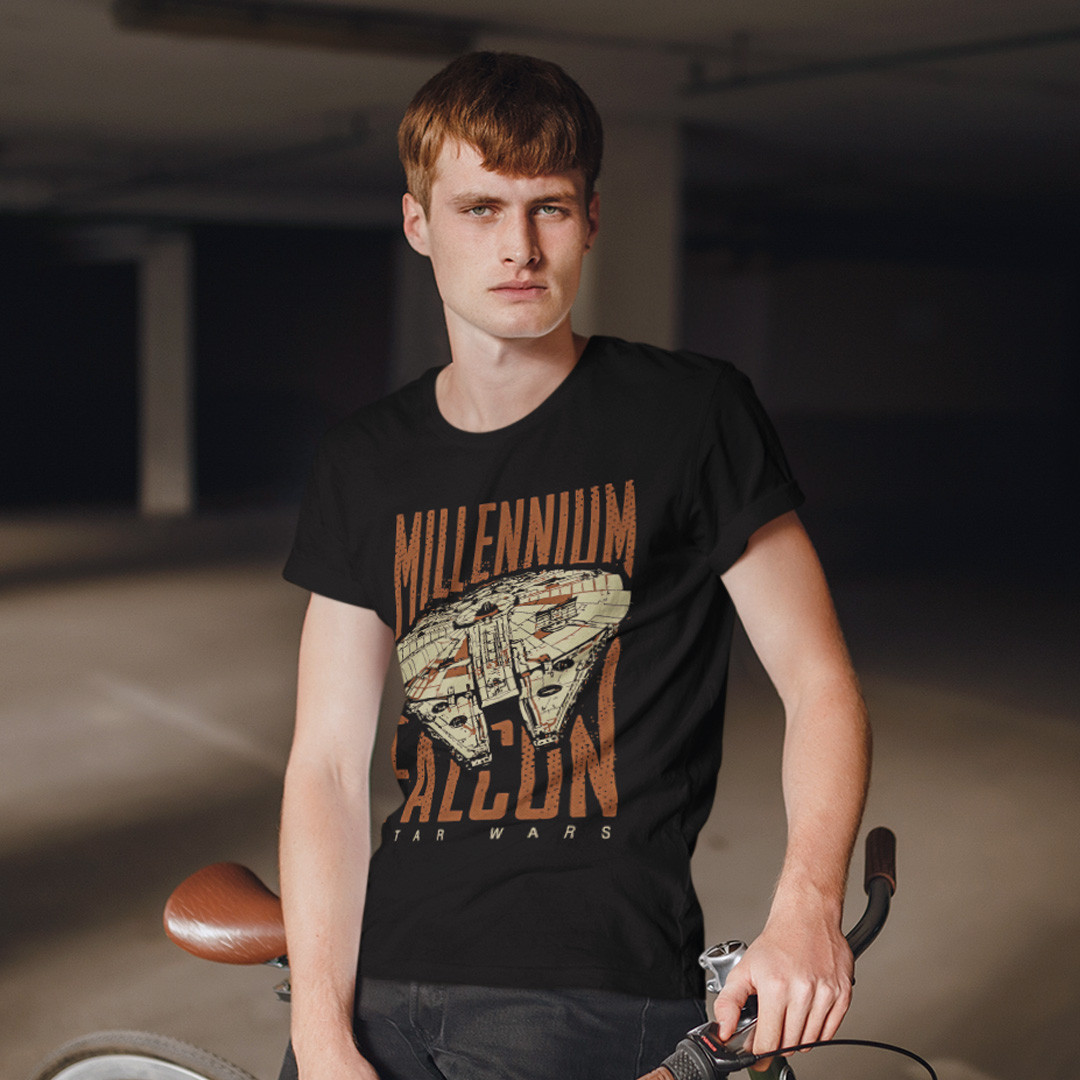 Футболка унісекс Star Wars (Millennium Falcon Art) XS чорний, фото 1