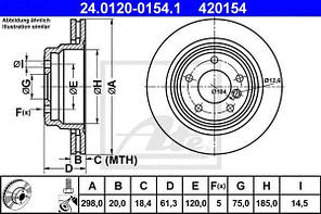 Гальмівний диск на БМВ Е39 (Bmw E39) Ate 24012001541