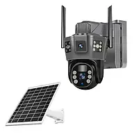 Вулична WiFi камера відеоспостереження із сонячною панеллю та двома об'єктивами TP18 Камера відеоспостереження 6Мп