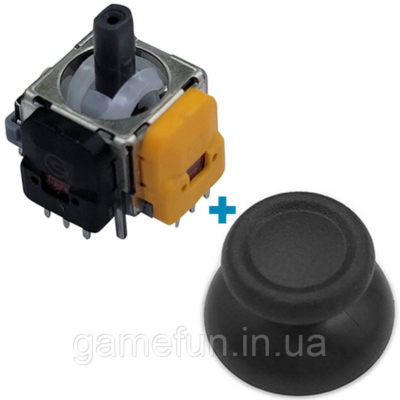 3D механізм з датчиком холу для Dualshock 4 + стик V1 чорний, фото 1