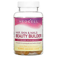 Формула для здоров'я волосся, шкіри та нігтів, Hair, Skin & Nails Beauty Builder, NeoCell, зі смаком лимона, 60 жувальних цукерок