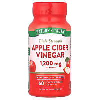 Яблучний оцет, потрійна сила, Triple Strength Apple Cider Vinegar, Nature's Truth, 1200 мг, 60 капсул швидкого вивільнення (600 мг