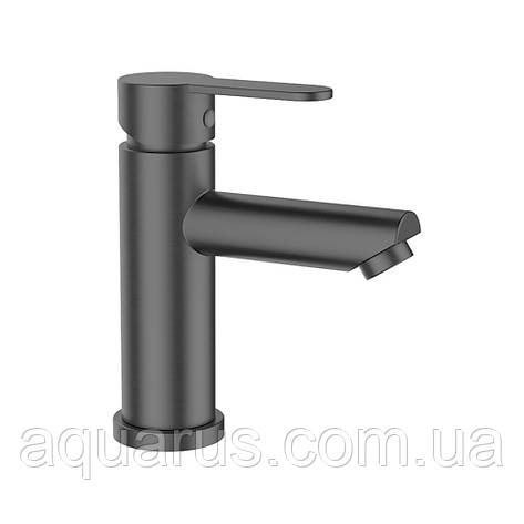 Змішувач для умивальника WEZER EKO1A-09-GUNGREY, нерж. сталь, Ø35, збройова сталь, фото 1