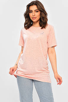 Футболка жіноча подовжена рожевого кольору р.40 202493M