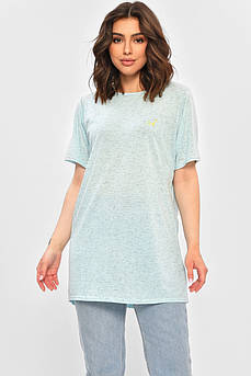 Футболка жіноча подовжена блакитного кольору р.40 202497M