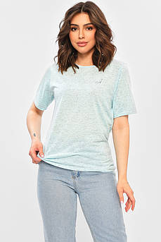 Футболка жіноча однотонна блакитного кольору р.42 202485M