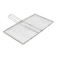 Решітка для гриля, 33,5х18,5 см, ручка 13 см, неіржавка сталь (1574746020)