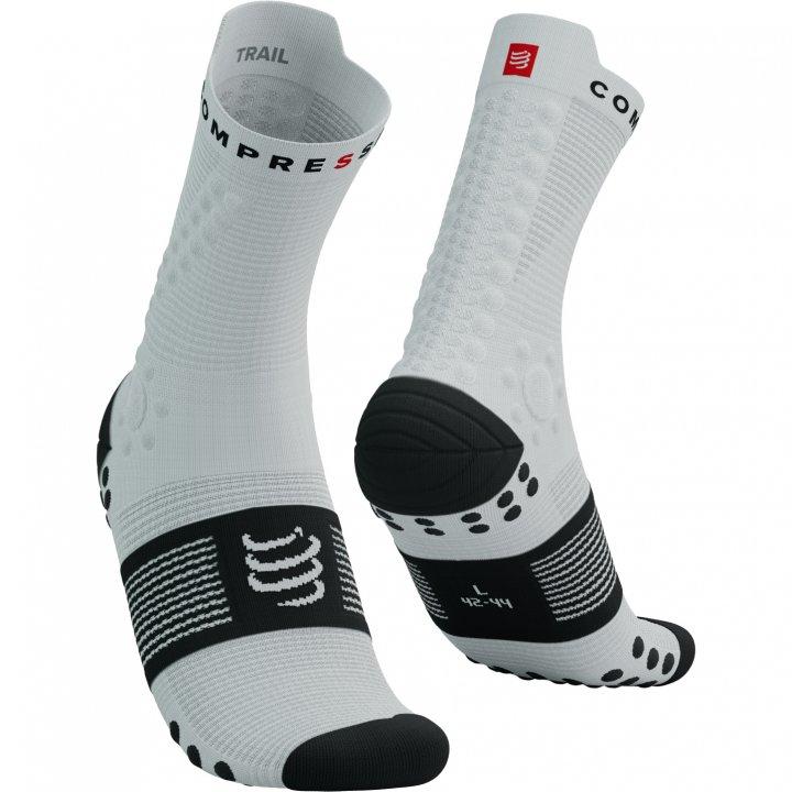 Шкарпетки Pro Racing Socks V4.0 Trail, Білий/Чорний, T4, для трейлу, безшовні, високотехнологічні, фото 1