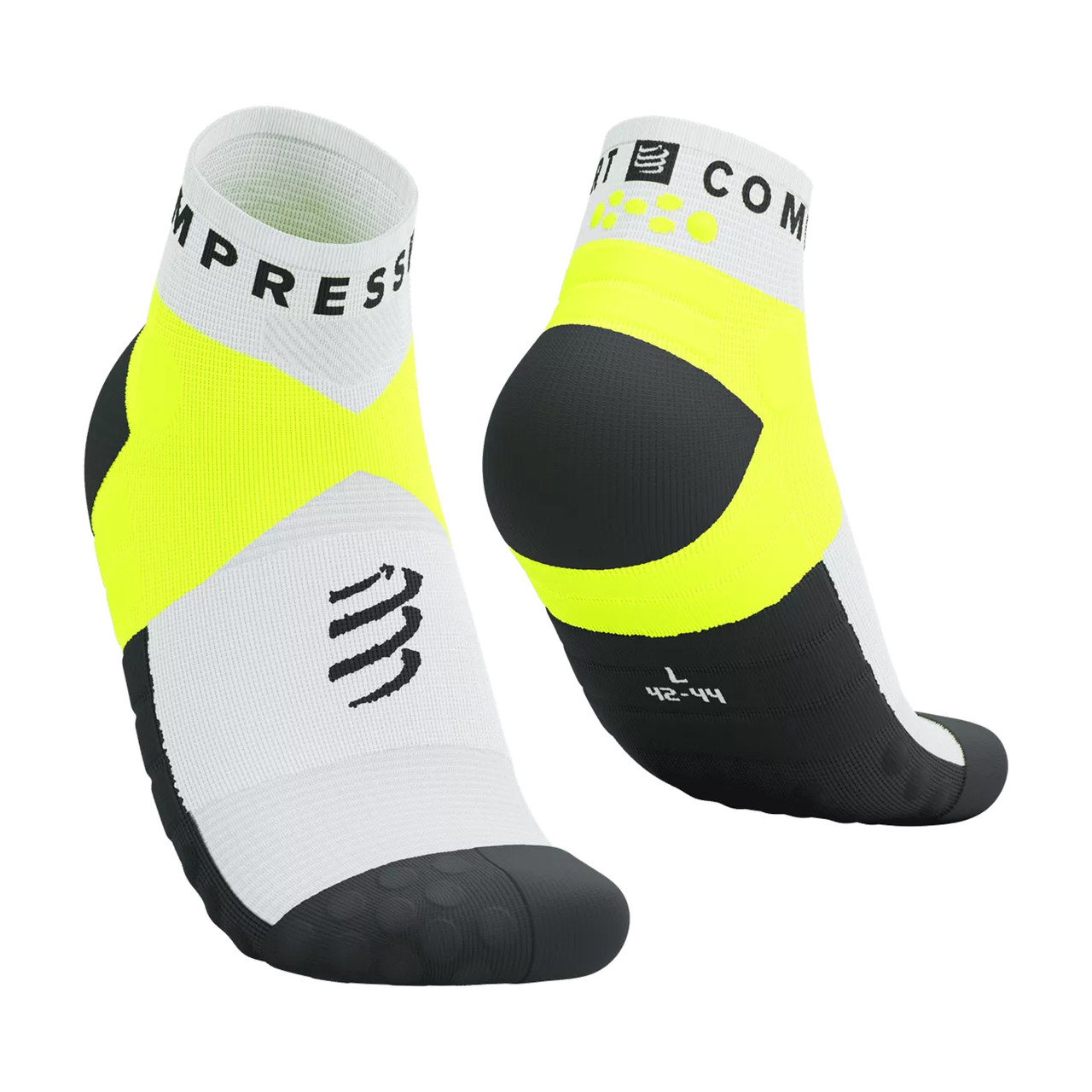 Шкарпетки Ultra Trail Low Socks, Білі/Безпечний Жовтий, T4, для бігу, дихаючі, легкі, фото 1