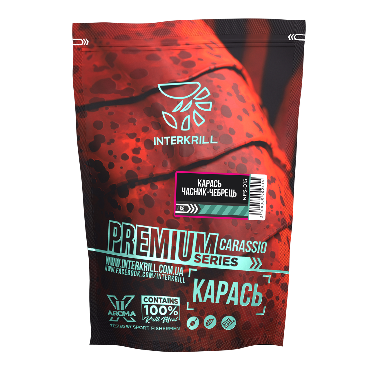 Прикормка Interkrill Преміум Карась-Часник-Чебрець 1кг, фото 1