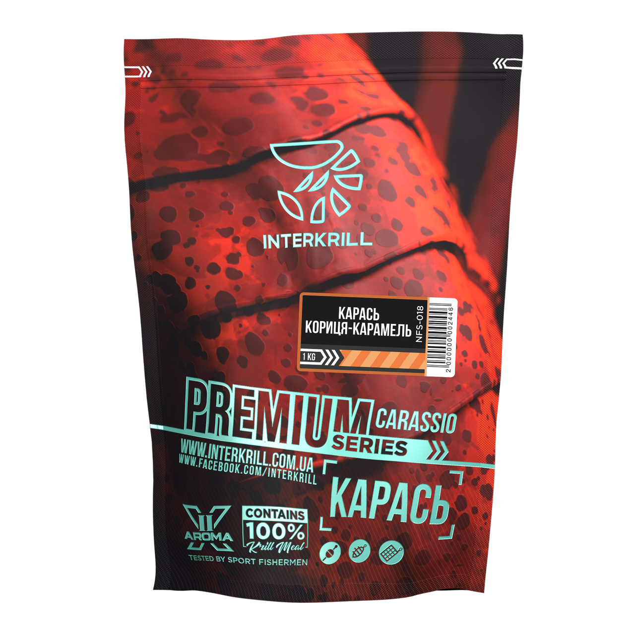 Прикормка Interkrill Преміум Карась-Кориця-Карамель 1кг, фото 1