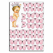 Пупс дівчинка і метелики вафельна картинка