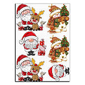 Дід Мороз та Сніговик вафельна картинка