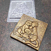 Плитка Сім'я Тигрів молд для шоколаду пластик 10*10 см